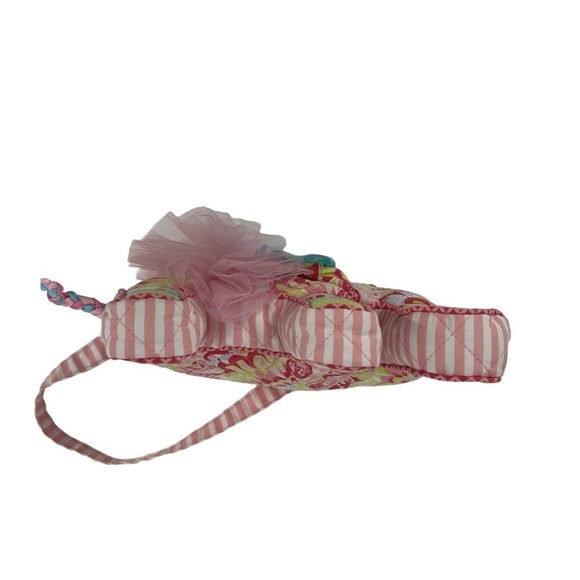 Elephant Pink Blue Paisley Tulle Hand Bag Purse - Picture 3 of 5